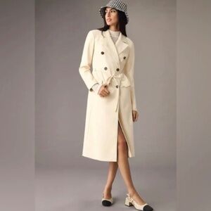 Avec Les Filles Faux Leather Trench Coat
